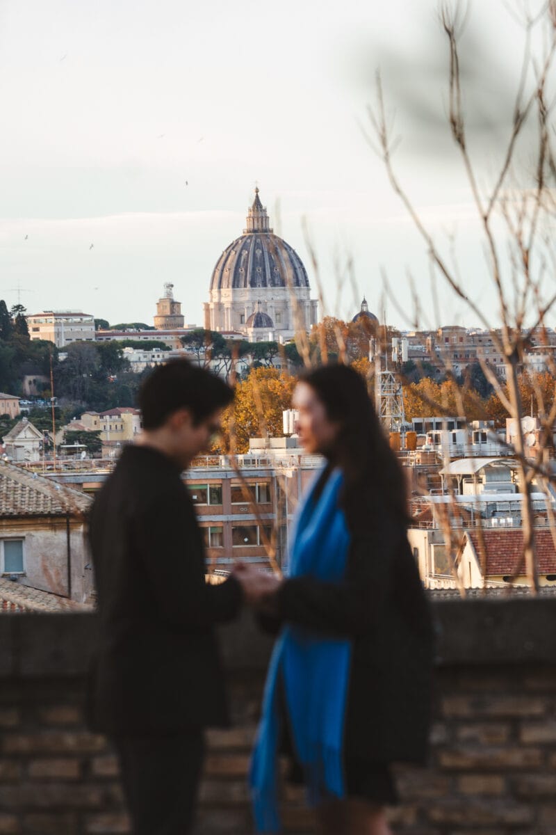 Fotografia engagement romantica a Roma
